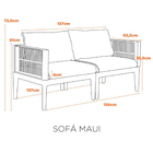 Sofá Maui Para Área Externa 2 Lugares - Cinza