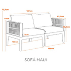 Sofá Maui Para Área Externa 2 Lugares - Cinza
