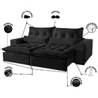 Sofá Máximo 2,10 Mts Retrátil E Reclinável 3 Lugares Suede Pr