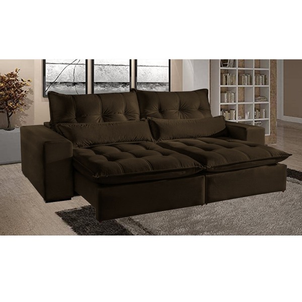 Sofá Máximo 2,30 Mts Retrátil E Reclinável 3 Lugares Suede Ma