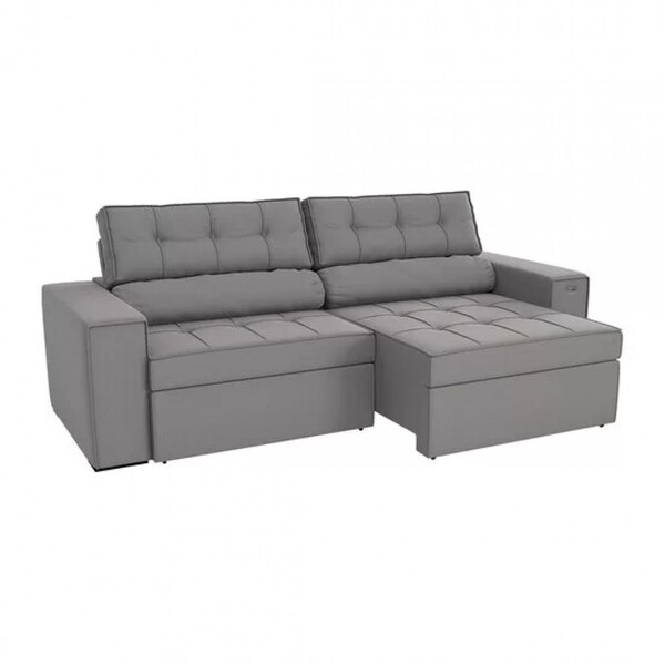 Sofá Metros Retrátil E Reclinável Kappesberg Lanus Veludo Del