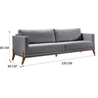 Sofá Milano Com 3 Lugares 235cm Assento Espuma D-33 Soft
