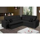 Sofá Milão 2.50mx2.50m De Canto, Retrátil E Reclinável - Preto