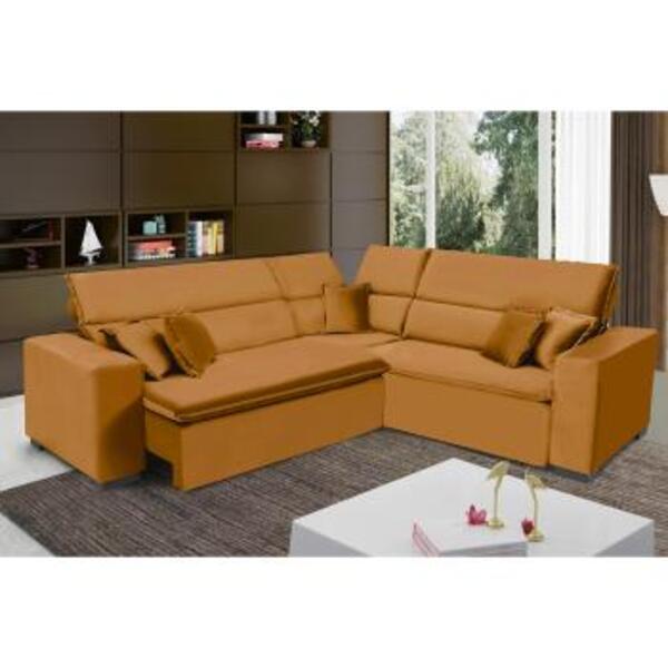 Sofá Milão 2.50mx2.50m De Canto, Retrátil E Reclinável - Terra