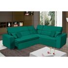 Sofá Milão 2.50mx2.50m De Canto, Retrátil E Reclinável - Verde