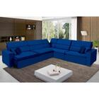 Sofá Milão 3.75mx3.75m De Canto, Retrátil E Reclinável - Azul