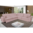 Sofá Milão 3.75x3.75m De Canto, Retrátil E Reclinável - Rosê