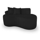 Sofá Moderno 2 Lugares Sala E Recepção Bouclé Preto