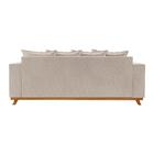 Sofá Moderno Pés Em Madeira Maciça 4 Lugares Linho Bege Muniz