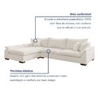 Sofá Modulado Com Chaise Dominique Base Em Madeira Maciça Bra