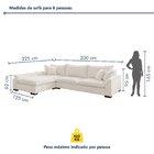 Sofá Modulado Com Chaise E Almofadas Soltas Dominique Base Em