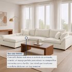 Sofá Modulado Com Chaise E Almofadas Soltas Dominique Base Em