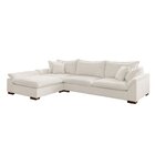 Sofá Modulado Com Chaise E Almofadas Soltas Dominique Base Em