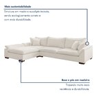 Sofá Modulado Com Chaise E Almofadas Soltas Dominique Base Em