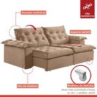 Sofá Modulado Retrátil E Reclinável 210cm Genebra   Capuccino