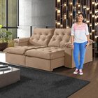Sofá Modulado Retrátil E Reclinável 210cm Genebra   Capuccino