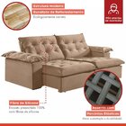 Sofá Modulado Retrátil E Reclinável 230cm Genebra  Capuccino