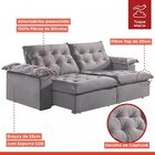 Sofá Modulado Retrátil E Reclinável 230cm Genebra  Cinza Claro