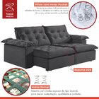 Sofá Modulado Retrátil E Reclinável 230cm Genebra  Cinza Escu