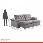 Sofá Modulado Retrátil E Reclinável 250cm Genebra  Cinza Claro