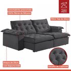 Sofá Modulado Retrátil E Reclinável 250cm Genebra  Cinza Escu