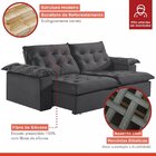 Sofá Modulado Retrátil E Reclinável 250cm Genebra  Cinza Escu