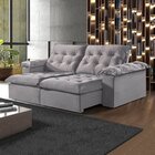 Sofá Modulado Retrátil E Reclinável 290cm Genebra   Cinza Cla