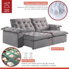 Sofá Modulado Retrátil E Reclinável 290cm Genebra   Cinza Cla