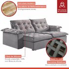Sofá Modulado Retrátil E Reclinável 290cm Genebra   Cinza Cla