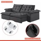 Sofá Modulado Retrátil E Reclinável 290cm Genebra   Cinza Esc