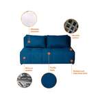 Sofá Modular 2 E 3 Lugares Com Puff Soho Linho Azul Marinho