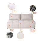 Sofá Modular 2 E 3 Lugares Com Puff Soho Linho Cru