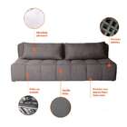 Sofá Modular 2 E 3 Lugares Com Puff Soho Linho Grafite