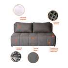 Sofá Modular 2 E 3 Lugares Com Puff Soho Linho Grafite