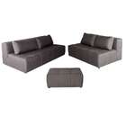 Sofá Modular 2 E 3 Lugares Com Puff Soho Linho Grafite