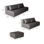 Sofá Modular 2 E 3 Lugares Com Puff Soho Linho Grafite