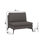 Sofá Modular 2 Lugares Com Chaise 150cm Calla Cabecasa Madeir