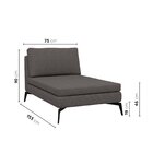 Sofá Modular 2 Lugares Com Chaise 150cm Calla Cabecasa Madeir