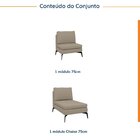 Sofá Modular 2 Lugares Com Chaise 150cm Calla Cabecasa Madeir