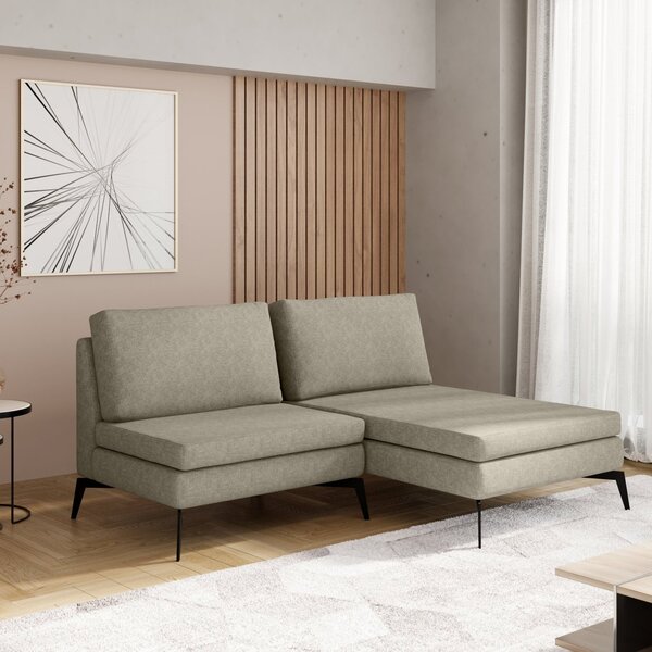 Sofá Modular 2 Lugares Com Chaise 150cm Calla Cabecasa Madeir