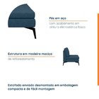 Sofá Modular 2 Lugares Com Chaise 170cm Calla Cabecasa Madeir