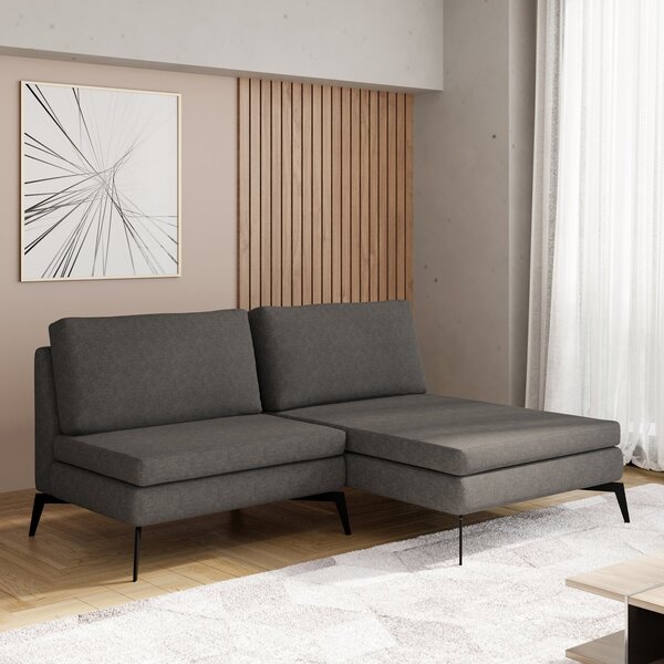 Sofá Modular 2 Lugares Com Chaise 170cm Calla Cabecasa Madeir