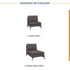 Sofá Modular 2 Lugares Com Chaise 170cm Calla Cabecasa Madeir