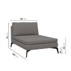 Sofá Modular 2 Lugares Com Chaise 170cm Calla Cabecasa Madeir