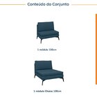 Sofá Modular 2 Lugares Com Chaise 200cm Calla Cabecasa Madeir