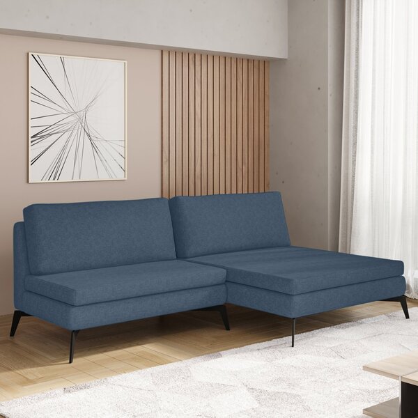 Sofá Modular 2 Lugares Com Chaise 200cm Calla Cabecasa Madeir