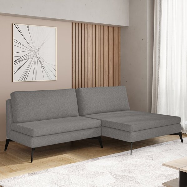 Sofá Modular 2 Lugares Com Chaise 200cm Calla Cabecasa Madeir
