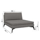 Sofá Modular 2 Lugares Com Chaise 200cm Calla Cabecasa Madeir