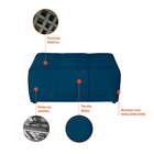 Sofá Modular 2 Lugares Com Puff Soho Linho Azul Marinho