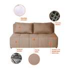 Sofá Modular 2 Lugares Com Puff Soho Linho Bege